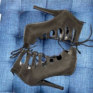 Blackjack zip back lace booties
